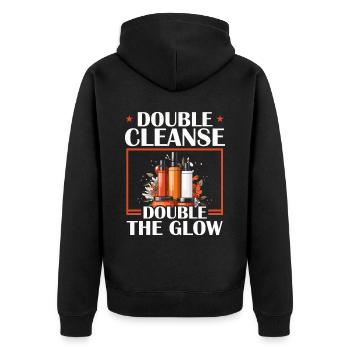 K-Beauty Hautpflege Oppa Korean Beauty Südkorea - Unisex Premium Bio Zip Hoodie - Schwarz - Hinten - Nico (187cm)