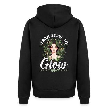 K-Beauty Hautpflege Oppa Korean Beauty Südkorea - Unisex Premium Bio Zip Hoodie - Schwarz - Hinten - Nico (187cm)
