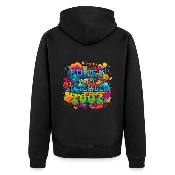 Funky Birthday: September 2002 - Psychadelic - Unisex Premium Organic Zip Hoodie - black - Back - Nico (187cm)
