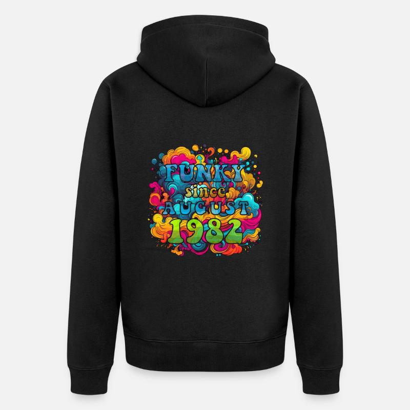 Funky Birthday: Août 1982 - Psychadelic - Veste à capuche bio Premium Unisexe - noir