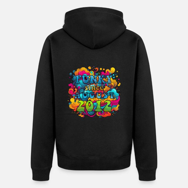 Funky Birthday: Août 2012 - Psychadelic - Veste à capuche bio Premium Unisexe - noir