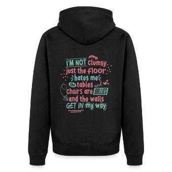Je ne suis pas maladroit - Veste à capuche bio Premium Unisexe - noir - Dos - Nico (187cm)