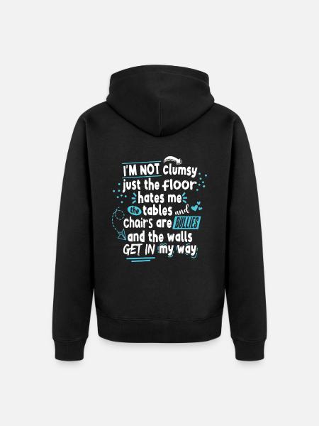Sarcastic Clumsy Ironic - Unisex Premium Organic Zip Hoodie - black