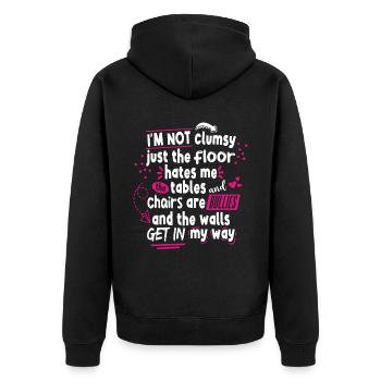 Femmes ironiques Dire drôle - Veste à capuche bio Premium Unisexe - noir - Dos - Nico (187cm)
