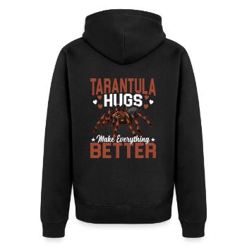 Tarantula hugs pet spider owners - Unisex Premium Organic Zip Hoodie - black - Back - Nico (187cm)