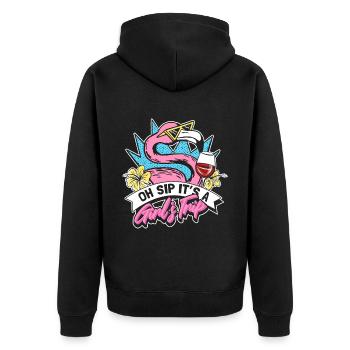 Oh sirotez que c’est un voyage entre filles - Veste à capuche bio Premium Unisexe - noir - Dos - Nico (187cm)