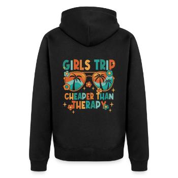 Girls Trip Summer Vacation - Unisex Premium Organic Zip Hoodie - black - Back - Nico (187cm)