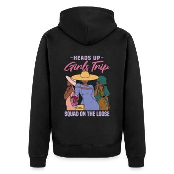 Girls Trip Sqaud Auf Freiem - Unisex Premium Bio Zip Hoodie - Schwarz - Hinten - Nico (187cm)