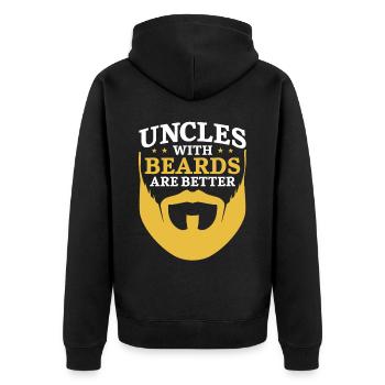 Amant barbe Homme barbu Oncle - Veste à capuche bio Premium Unisexe - noir - Dos - Nico (187cm)