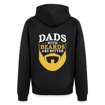 Beard Lover Bearded Man Dad Ginger - Unisex Premium Organic Zip Hoodie - black - Back - Nico (187cm)