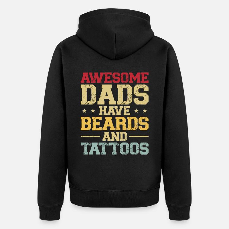 Beard Lover Bearded Man Dad - Unisex Premium Bio Zip Hoodie - Schwarz