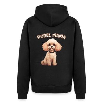 Amoureux des chiens - Race de chien Caniche - Maman caniche - Veste à capuche bio Premium Unisexe - noir - Dos - Nico (187cm)