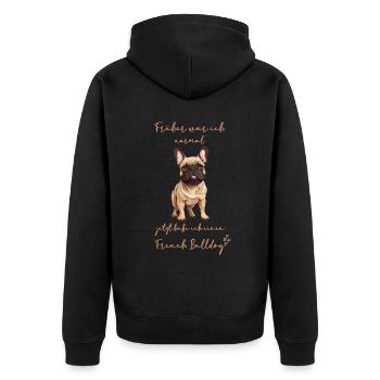 Hunde liebhaber - Hunderasse - French Bulldog Mama - Unisex Premium Bio Zip Hoodie - Schwarz - Hinten - Nico (187cm)
