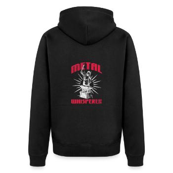 Schmied - Unisex Premium Bio Zip Hoodie - Schwarz - Hinten - Nico (187cm)