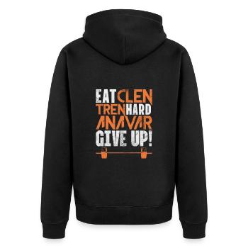 Bodybuilder - Unisex Premium Bio Zip Hoodie - Schwarz - Hinten - Nico (187cm)