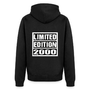 Limited Edition 2000 Birthday 2000 Vintage Retro - Unisex Premium Organic Zip Hoodie - black - Back - Nico (187cm)