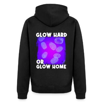 Lustig Forensischer Wissenschaftler Wissenschaft - Unisex Premium Bio Zip Hoodie - Schwarz - Hinten - Nico (187cm)