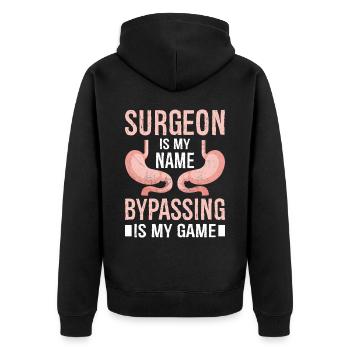Drôle de pontage gastrique - Veste à capuche bio Premium Unisexe - noir - Dos - Nico (187cm)