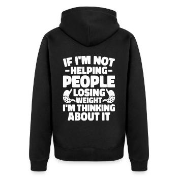 Funny gastric bypass surgery Bariatrics - Unisex Premium Organic Zip Hoodie - black - Back - Nico (187cm)