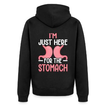 Lustige Magenbypass-Operation Bariatrie - Unisex Premium Bio Zip Hoodie - Schwarz - Hinten - Nico (187cm)