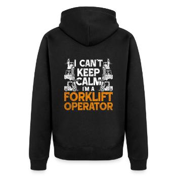 Forklift Driver I Can't Keep Calm - Unisex Premium Organic Zip Hoodie - black - Back - Nico (187cm)