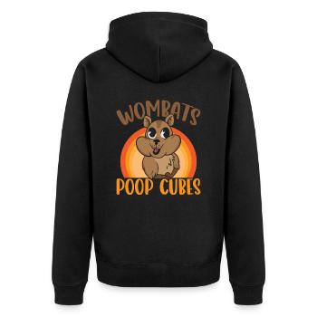 Wombats caca cubes australiens propriétaires d’animaux - Veste à capuche bio Premium Unisexe - noir - Dos - Nico (187cm)