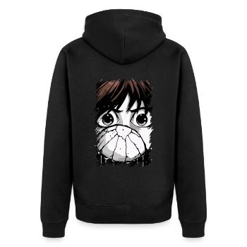 Garçon masqué d’anime japonais - Veste à capuche bio Premium Unisexe - noir - Dos - Nico (187cm)