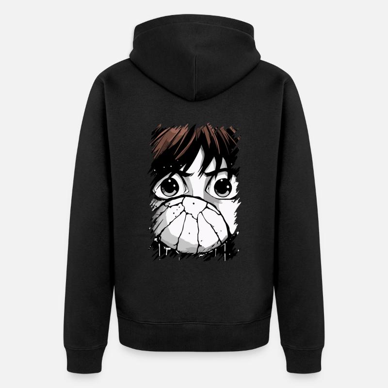 Garçon masqué d’anime japonais - Veste à capuche bio Premium Unisexe - noir