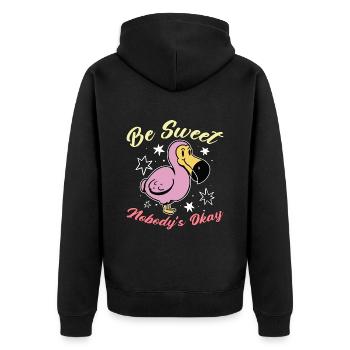 Dodo Bird Be Sweet Nobody's Okay Extinct Bird - Unisex Premium Bio Zip Hoodie - Schwarz - Hinten - Nico (187cm)