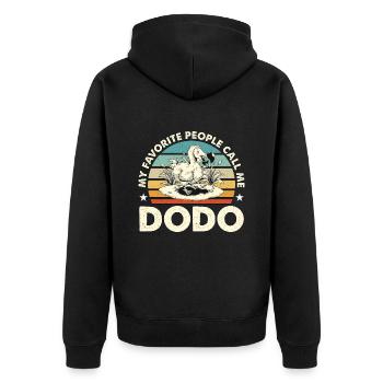 Dodo Bird My Favorite People Call Retro Flightless - Unisex Premium Organic Zip Hoodie - black - Back - Nico (187cm)
