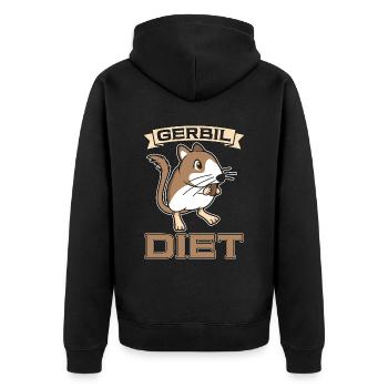 Gerbil Diet Gerbillinae Rodent Animals Racing Rat - Unisex Premium Organic Zip Hoodie - black - Back - Nico (187cm)