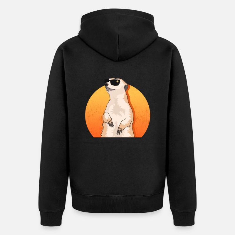 Erdmännchen Cool Lustiges Erdmännchen Geschenk - Unisex Premium Bio Zip Hoodie - Schwarz
