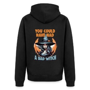 Magische Dunkle Kunst Okkulte Hexen Designs - Unisex Premium Bio Zip Hoodie - Schwarz - Hinten - Nico (187cm)