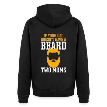 Beard Lover Bearded Man Dad If - Unisex Premium Bio Zip Hoodie - Schwarz - Hinten - Nico (187cm)