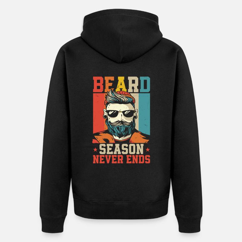 Beard Lover Bearded Man Beard - Unisex Premium Bio Zip Hoodie - Schwarz