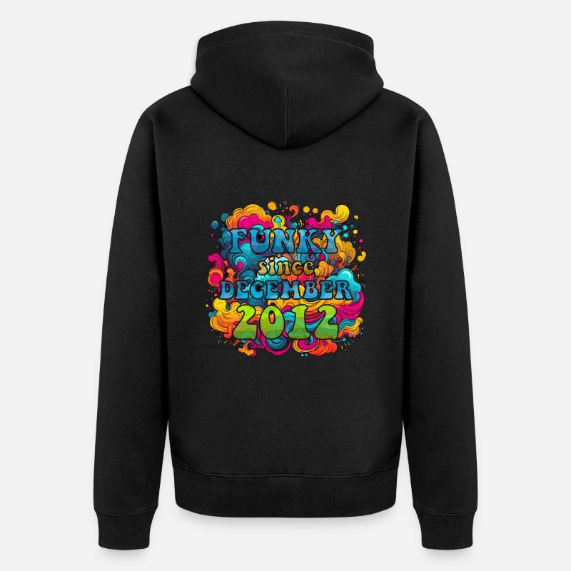 Funky Birthday: Décembre 2012 - Psychadelic - Veste à capuche bio Premium Unisexe - noir