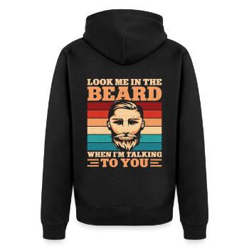 Amant barbe Homme barbu Regarde-moi - Veste à capuche bio Premium Unisexe - noir - Dos - Nico (187cm)