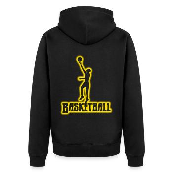 Joueur de basket-ball Joueur de basket-ball - Veste à capuche bio Premium Unisexe - noir - Dos - Nico (187cm)