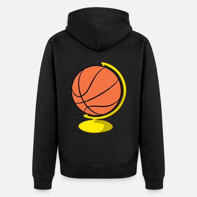 Globe du basketteur - Veste à capuche bio Premium Unisexe - noir