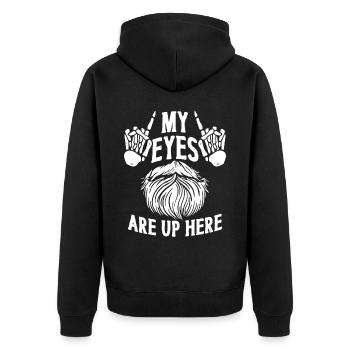 Beard Lover Bearded Man My Eyes - Unisex Premium Bio Zip Hoodie - Schwarz - Hinten - Nico (187cm)
