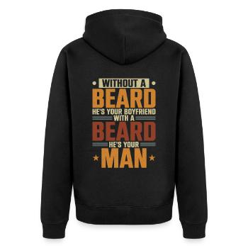 Beard Lover Bearded Man Without A - Unisex Premium Organic Zip Hoodie - black - Back - Nico (187cm)