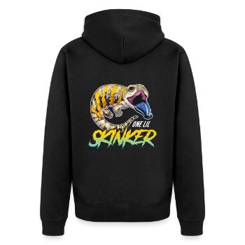 Skinks One Lil Skinker Exotic Animals Herpetology - Unisex Premium Bio Zip Hoodie - Schwarz - Hinten - Nico (187cm)