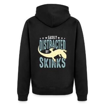Les scinques facilement distraits par le propriétaire de reptiles scinques - Veste à capuche bio Premium Unisexe - noir - Dos - Nico (187cm)