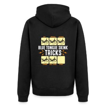 Skinks Blue Tongue Skink Tricks Exotic Animals - Unisex Premium Bio Zip Hoodie - Schwarz - Hinten - Nico (187cm)