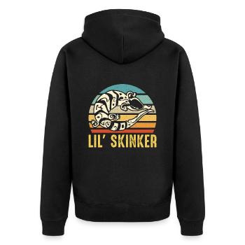 Skinks Lil' Skinker Retro Reptiles Exotic Animals - Unisex Premium Bio Zip Hoodie - Schwarz - Hinten - Nico (187cm)