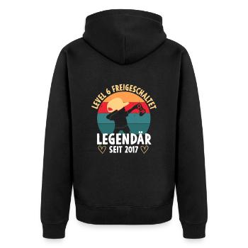 Level 6 Jahre Geburtstagsshirt Gamer 2017 - Unisex Premium Bio Zip Hoodie - Schwarz - Hinten - Nico (187cm)