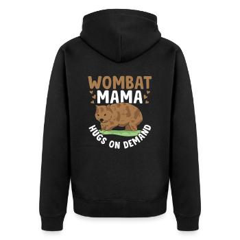 Wombat Mama Wombat Propriétaire d’animaux australiens - Veste à capuche bio Premium Unisexe - noir - Dos - Nico (187cm)
