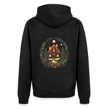 Christmas atmosphere with our home decorations - Unisex Premium Organic Zip Hoodie - black - Back - Nico (187cm)