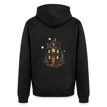 Christmas atmosphere with our home decorations - Unisex Premium Organic Zip Hoodie - black - Back - Nico (187cm)