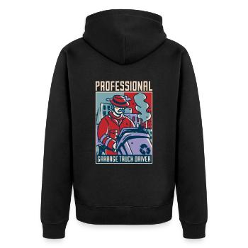 Truck Driver Trucker Truck Driver Professional - Unisex Premium Organic Zip Hoodie - black - Back - Nico (187cm)